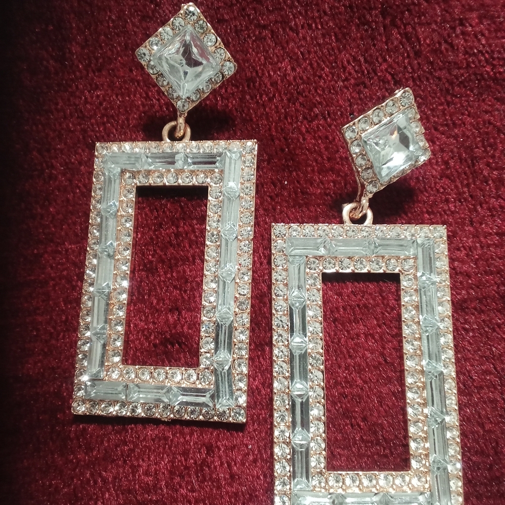 Elegant Gold and Silver Geometric Earrings